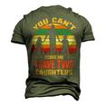 Father Grandpa You Cant Scare Me I Have Two Daughters Vintage Sunset 22 Family Dad Men's 3D Print Graphic Crewneck Short Sleeve T-shirt Army Green