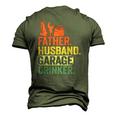 Father Husband Garage Drinker Vintage Mechanic Dad Handyman Men's 3D T-Shirt Back Print Army Green