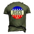 Ferris Buellers Day Off Save Ferris Badge Men's 3D T-Shirt Back Print Army Green