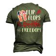 Flip Flops Fireworks And Freedom 4Th Of July V2 Men's 3D T-Shirt Back Print Army Green