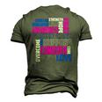 Foster Care Awareness Adoption Related Blue Ribbon Men's 3D T-Shirt Back Print Army Green