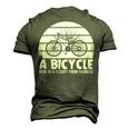 Funny Bicycle I Ride Fun Hobby Race Quote A Bicycle Ride Is A Flight From Sadness Men's 3D Print Graphic Crewneck Short Sleeve T-shirt Army Green