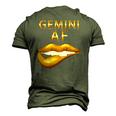 Gemini Af Gold Sexy Lip Birthday Men's 3D T-Shirt Back Print Army Green