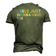 Girls Just Wanna Have Fundamental Rights V2 Men's 3D T-Shirt Back Print Army Green
