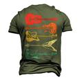 Guitar Lover Retro Style For Guitarist Men's 3D T-Shirt Back Print Army Green