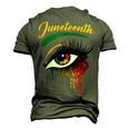 Happy Juneteenth 1865 Bright Eyes Melanin Retro Black Pride Men's 3D T-Shirt Back Print Army Green