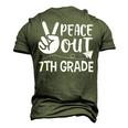 Happy Last Day Of School Retro Peace Out 7Th Grade Men's 3D T-Shirt Back Print Army Green