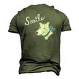 Happy Smile Dog Pet Lover Men's 3D T-Shirt Back Print Army Green