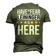 Have No Fear Leininger Is Here Name Men's 3D Print Graphic Crewneck Short Sleeve T-shirt Army Green