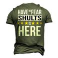 Have No Fear Shults Is Here Name Men's 3D Print Graphic Crewneck Short Sleeve T-shirt Army Green