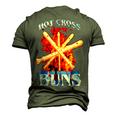 Hot Cross Buns V2 Men's 3D T-Shirt Back Print Army Green