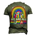 Human Lgbt Flag Gay Pride Month Transgender Rainbow Lesbian Men's 3D T-Shirt Back Print Army Green