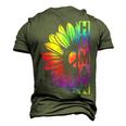 Human Sunflower Lgbt Tie Dye Flag Gay Pride Proud Lgbtq Men's 3D T-Shirt Back Print Army Green