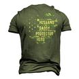Mens Mens Husband Daddy Protector Heart Camoflage Fathers Day Men's 3D T-Shirt Back Print Army Green