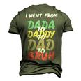 I Went From Dada To Daddy To Dad To Bruh Funny Fathers Day Men's 3D Print Graphic Crewneck Short Sleeve T-shirt Army Green