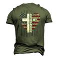 Jesus Is My Savior Usa Christian Faith Cross On Back Men's 3D T-Shirt Back Print Army Green