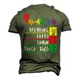 Juneteenth Breaking Every Chain Since 1865 Men's 3D T-Shirt Back Print Army Green