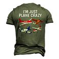 Im Just Plane Crazy - Aviation For Aircraft Pilots Men's 3D T-shirt Back Print Army Green