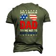 Just A Regular Dad Trying Not To Raise Liberals Voted Trump Men's 3D T-Shirt Back Print Army Green