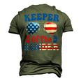 Keeper Of The Gender 4Th Of July Baby Gender Reveal Men's 3D T-Shirt Back Print Army Green