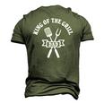 King Of The Grill For Dad Bbq Chef Grilling Men's 3D T-Shirt Back Print Army Green