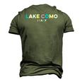 Lake Como Italy Colorful Type Men's 3D T-Shirt Back Print Army Green