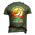 Lake Superior Unsalted Shark Free Men's 3D T-Shirt Back Print Army Green