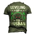 Leveling Up To Husban Husband Video Gamer Gaming Men's 3D T-shirt Back Print Army Green