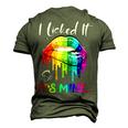 I Licked It So Its Mine Lesbian Gay Pride Lgbt Flag Men's 3D T-Shirt Back Print Army Green