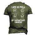 Life Is Full Of Important Choices Types Of Baseball Men's 3D T-Shirt Back Print Army Green