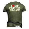 I Love My Father In Law Heart Fun Tee Men's 3D T-Shirt Back Print Army Green