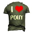 I Love Polly Guy Heart Anniversary 6 Happy Valentines Day Men's 3D T-Shirt Back Print Army Green