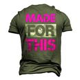 Made For This Pink Color Graphic Men's 3D T-Shirt Back Print Army Green