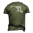 Maryland Breweries Word Art Maryland Map Men's 3D T-Shirt Back Print Army Green