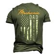 Mens Mechanic Dad Like A Normal Dad Only Cooler Usa Flag Men's 3D T-Shirt Back Print Army Green