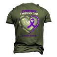 In Memory Dad Purple Alzheimers Awareness Men's 3D T-Shirt Back Print Army Green