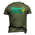 Mermaid Papa Mermaid Security Party Mens Men's 3D T-Shirt Back Print Army Green