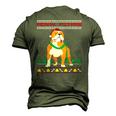 Merry Pitmas Pitbull Santa Claus Dog Ugly Christmas Men's 3D T-Shirt Back Print Army Green