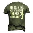 My Gun Is Not A Threat Unless You Are- Veteran Shirts T-Shirt Men's 3D Print Graphic Crewneck Short Sleeve T-shirt Army Green