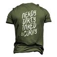 Nerdy Dirty Inked & Curvy Tattoo Woman Girl Nerd Men's 3D T-Shirt Back Print Army Green