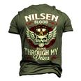 Nilsen Blood Runs Through My Veins Name Men's 3D Print Graphic Crewneck Short Sleeve T-shirt Army Green