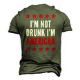 Im Not Drunk Im American 4Th Of July Tee Men's 3D T-Shirt Back Print Army Green