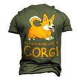 Nothing Runs Like A Corgi Funny Animal Pet Dog Lover Men's 3D Print Graphic Crewneck Short Sleeve T-shirt Army Green