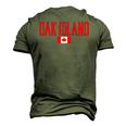 Oak Island Canada Flag Vintage Red Text Men's 3D T-Shirt Back Print Army Green