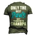 Only The Best Dad Get Promoted To Grandpa Fathers Day T Shirts Men's 3D Print Graphic Crewneck Short Sleeve T-shirt Army Green