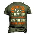 Open Your Eyes Look Within Are You Satisfied With The Life Youre Living Papa T-Shirt Fathers Day Gift Men's 3D Print Graphic Crewneck Short Sleeve T-shirt Army Green