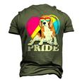 Pansexual Beagle Rainbow Heart Pride Lgbt Dog Lover 56 Beagle Dog Men's 3D T-shirt Back Print Army Green