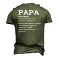 Mens Papa Definition Noun Nutrition Fathers Day Grandpa Men's 3D T-Shirt Back Print Army Green