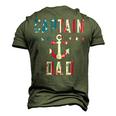 Patriotic Captain Dad American Flag Boat Owner 4Th Of July V2 Men's 3D T-shirt Back Print Army Green