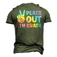 Peace Out 6Th Grade 2022 Graduate Happy Last Day Of School Men's 3D T-Shirt Back Print Army Green